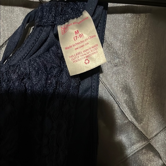 No Boundaries Dark Blue Lace Tank Top - Picture 2 of 3